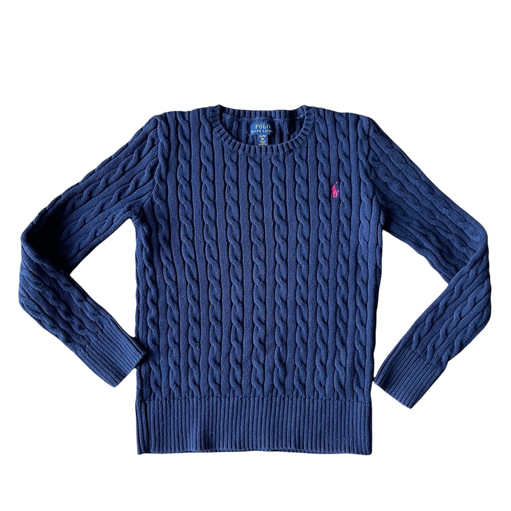 Polo Ralph Lauren Navy Cable Knit Sweater XL 16